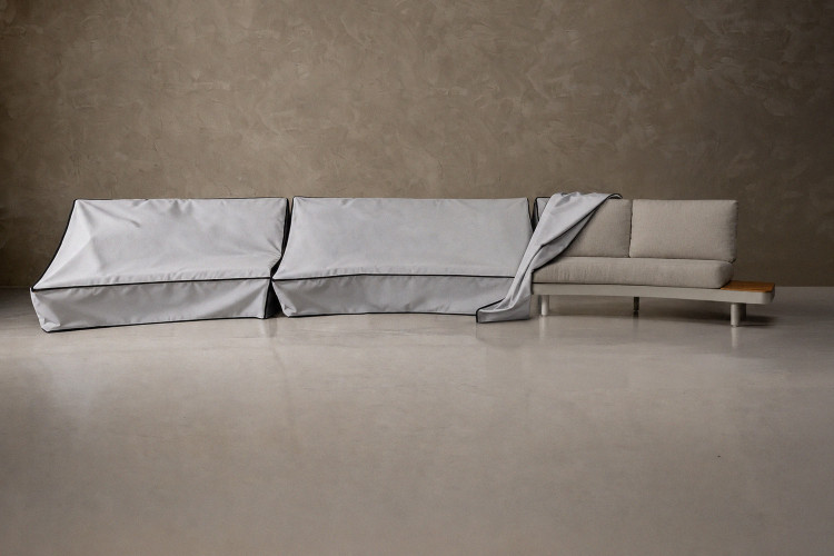 Protective Cover - Barbados C-Shape Patio Lounge Set - Grey Protective Covers - 1
