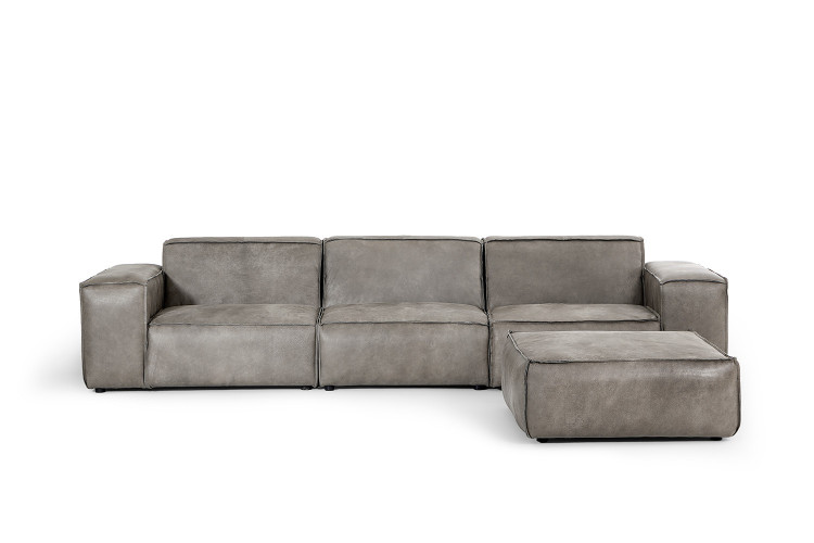 Jagger Leather Modular - Daybed - Graphite Sleeper Couches and Daybeds - 1