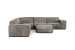 Jagger Leather Modular - Grand Corner Couch with Ottoman - Graphite Leather Modular Couches - 3