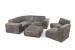 Jagger Leather Modular - Grand Corner Couch with Ottoman - Graphite Leather Modular Couches - 7