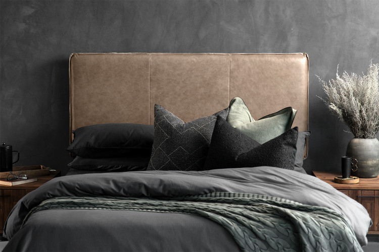 Matlock Leather Headboard - Double - Smoke Double Headboards - 1