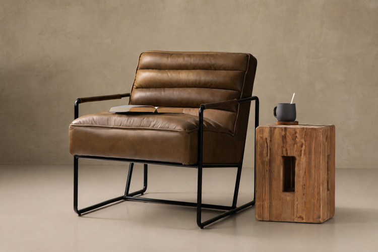 Remilyn Leather Armchair - Wild Maple Home - 1