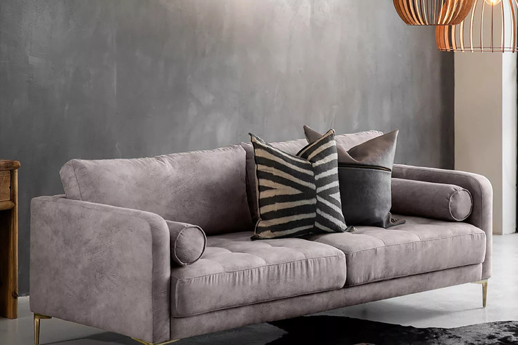 Hayden 3-Seater Couch - Stone 3 Seater Fabric Couches - 1