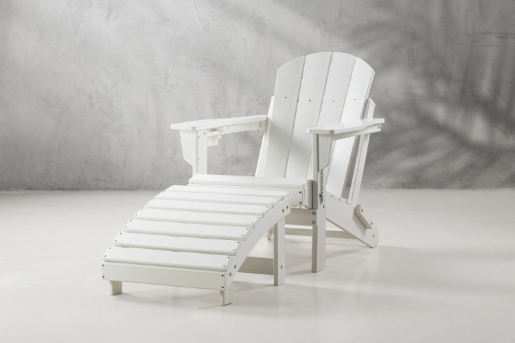 Hampton Patio Lounge Chair & Footrest - White Home - 1
