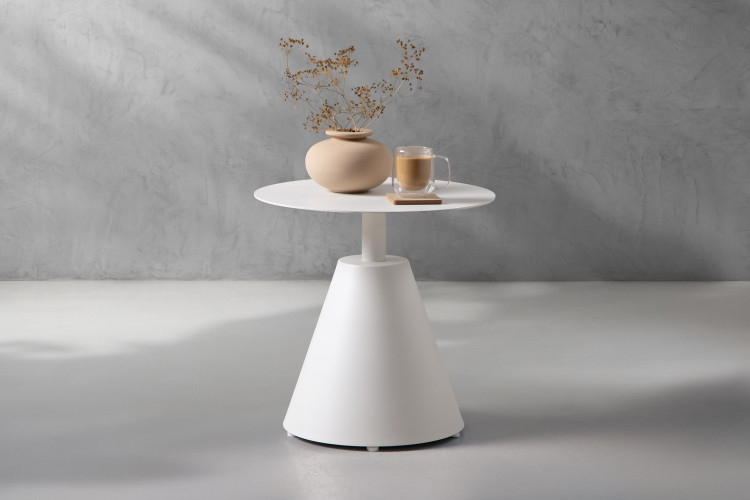 Malia Patio Side Table - White Patio Coffee & Side Tables - 1