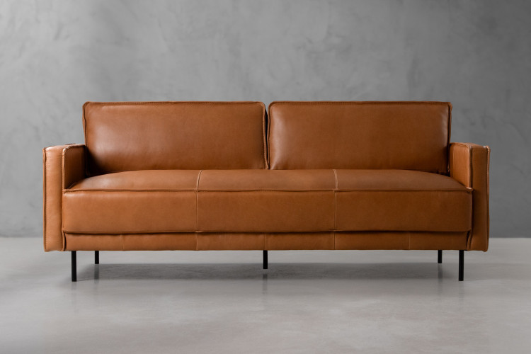 Striderman Leather 3-Seater Couch - Desert Tan 3 - Seater Couches - 1