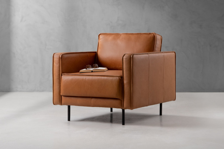 Striderman Leather Armchair - Desert Tan Living Room Furniture - 1