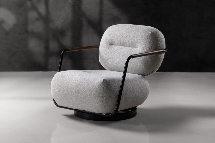 Fleuron Swivel Armchair - Luma Frost Chairs - 1