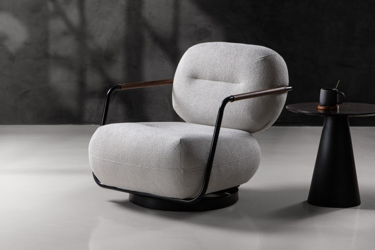 Fleuron Swivel Armchair - Luma Frost Chairs - 1