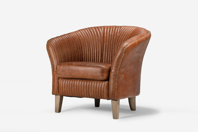 Serena Leather Armchair - Tan Armchairs - 1