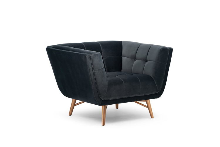 Brando Velvet Armchair - Charcoal Armchairs - 1